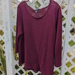 Women's Burgundy Knit Top